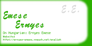 emese ernyes business card